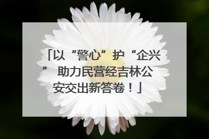 以“警心”护“企兴” 助力民营经吉林公安交出新答卷！