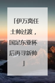 伊万离任土帅过渡，国足东亚杯后再寻新帅