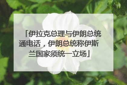 伊拉克总理与伊朗总统通电话，伊朗总统称伊斯兰国家须统一立场