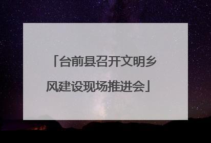 台前县召开文明乡风建设现场推进会
