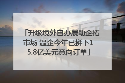 升级境外自办展助企拓市场 温企今年已拼下15.8亿美元意向订单