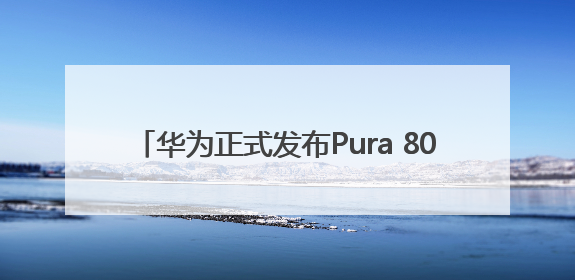 华为正式发布Pura 80系列：最高售价10999元