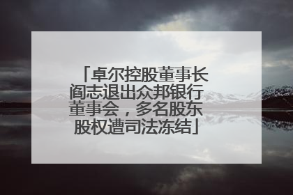 卓尔控股董事长阎志退出众邦银行董事会，多名股东股权遭司法冻结