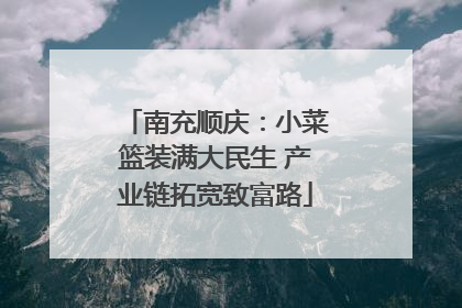 南充顺庆：小菜篮装满大民生 产业链拓宽致富路