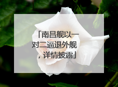 南昌舰以一对二逼退外舰，详情披露