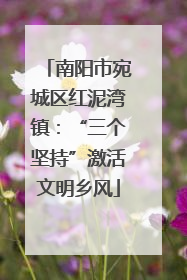 南阳市宛城区红泥湾镇：“三个坚持”激活文明乡风