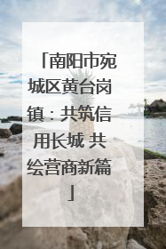 南阳市宛城区黄台岗镇：共筑信用长城 共绘营商新篇