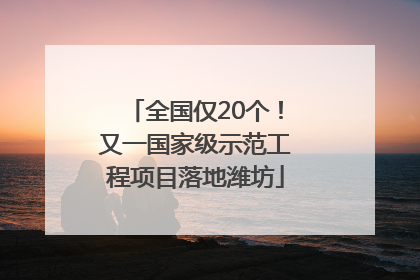 全国仅20个！又一国家级示范工程项目落地潍坊