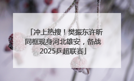 冲上热搜！樊振东许昕同框现身河北雄安，备战2025乒超联赛