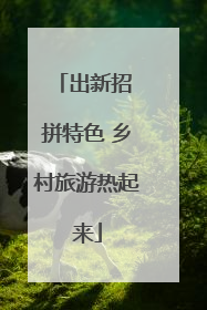 出新招 拼特色 乡村旅游热起来