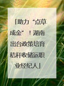 助力“点草成金”！湖南出台政策培育秸秆收储运职业经纪人