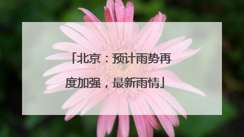 北京：预计雨势再度加强，最新雨情