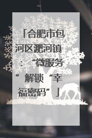 合肥市包河区淝河镇：“微服务”解锁“幸福密码”