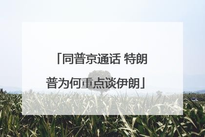 同普京通话 特朗普为何重点谈伊朗
