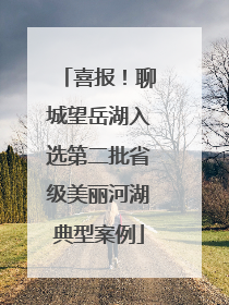 喜报！聊城望岳湖入选第二批省级美丽河湖典型案例