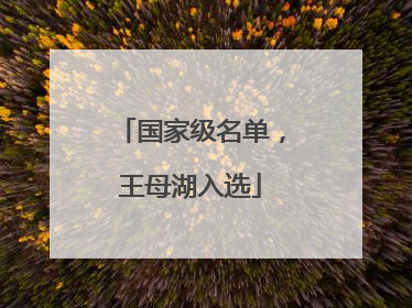 国家级名单，王母湖入选