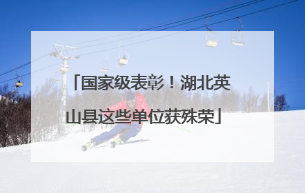 国家级表彰！湖北英山县这些单位获殊荣
