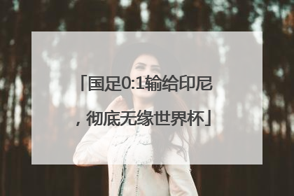 国足0:1输给印尼，彻底无缘世界杯