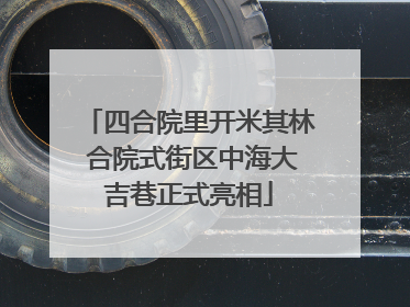 四合院里开米其林 合院式街区中海大吉巷正式亮相