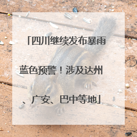 四川继续发布暴雨蓝色预警！涉及达州、广安、巴中等地