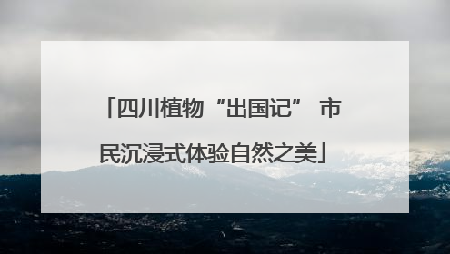 四川植物“出国记” 市民沉浸式体验自然之美