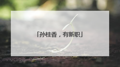 孙桂香，有新职