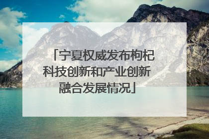 宁夏权威发布枸杞科技创新和产业创新融合发展情况