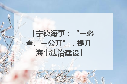 宁德海事：“三必查、三公开”，提升海事法治建设