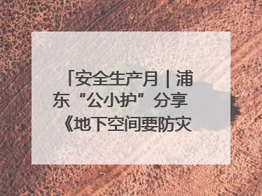 安全生产月｜浦东“公小护”分享《地下空间要防灾，守护平安有我在》安全谣
