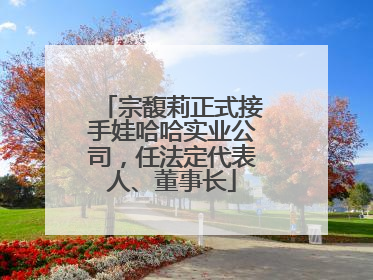 宗馥莉正式接手娃哈哈实业公司，任法定代表人、董事长