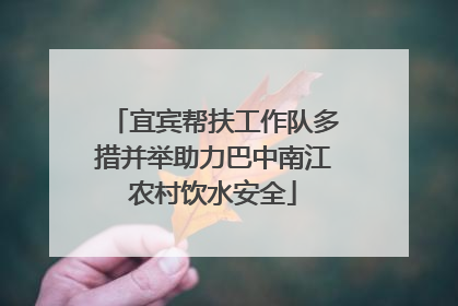 宜宾帮扶工作队多措并举助力巴中南江农村饮水安全