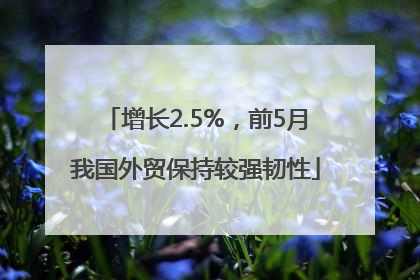 增长2.5%，前5月我国外贸保持较强韧性