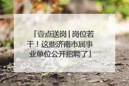 壹点送岗│岗位若干！这些济南市属事业单位公开招聘了
