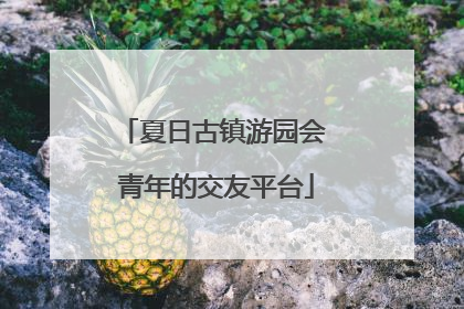 夏日古镇游园会 青年的交友平台