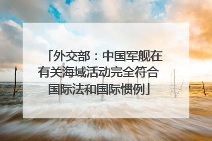 外交部：中国军舰在有关海域活动完全符合国际法和国际惯例