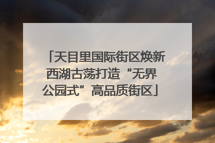 天目里国际街区焕新 西湖古荡打造“无界公园式”高品质街区