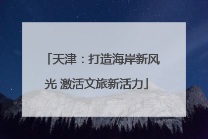 天津：打造海岸新风光 激活文旅新活力