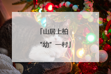 山居上柏 “幼”一村