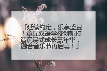 延续约定，乐享盛夏！章丘双语学校创新打造沉浸式成长嘉年华，融合音乐节再启幕！
