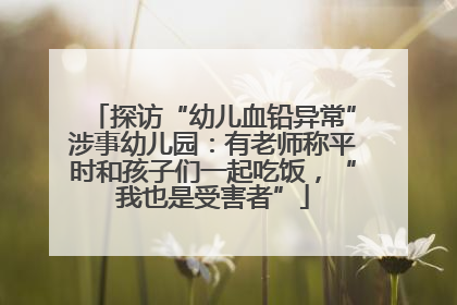 探访“幼儿血铅异常”涉事幼儿园：有老师称平时和孩子们一起吃饭，“我也是受害者”