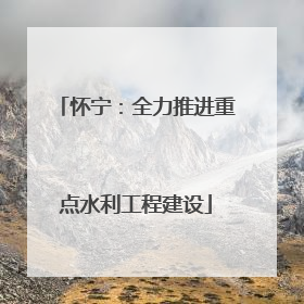 怀宁：全力推进重点水利工程建设