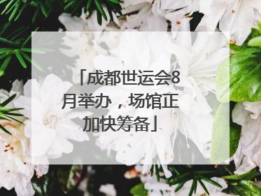 成都世运会8月举办，场馆正加快筹备