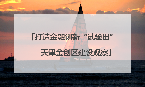 打造金融创新“试验田”——天津金创区建设观察