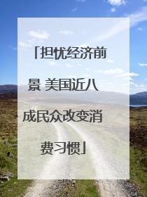 担忧经济前景 美国近八成民众改变消费习惯