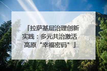拉萨基层治理创新实践：多元共治激活高原“幸福密码”