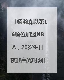 杨瀚森以第16顺位加盟NBA，20岁生日夜迎高光时刻