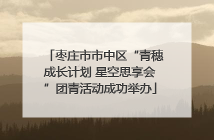 枣庄市市中区“青穗成长计划 星空思享会”团青活动成功举办