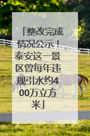 整改完成情况公示！泰安这一景区曾每年违规引水约400万立方米