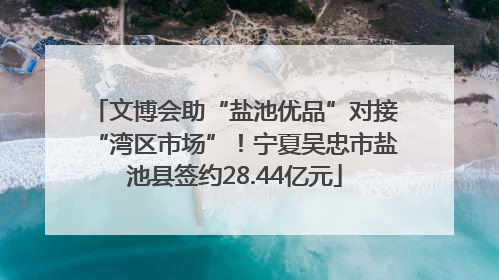 文博会助“盐池优品”对接“湾区市场”！宁夏吴忠市盐池县签约28.44亿元