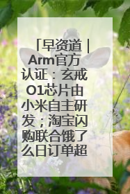早资道｜Arm官方认证：玄戒O1芯片由小米自主研发；淘宝闪购联合饿了么日订单超4000万